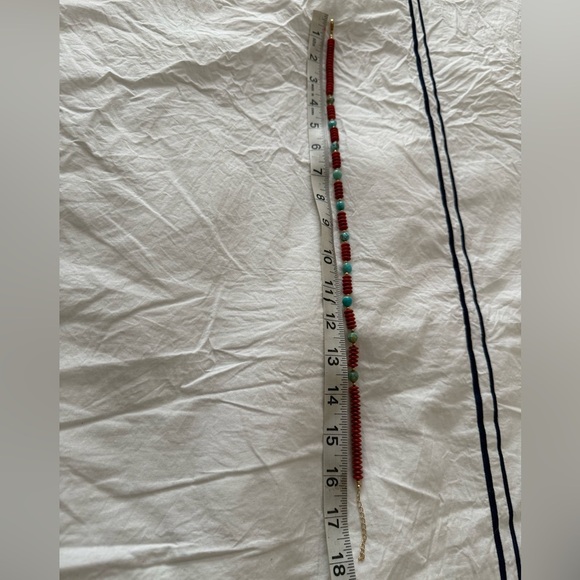 Coral and Kingman Turquoise Beaded Necklace - Picture 3 of 8